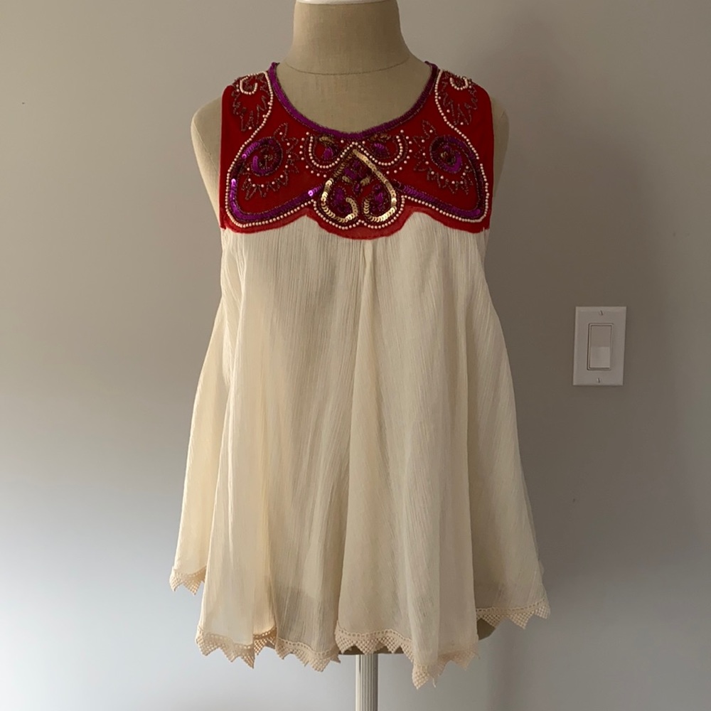 Free People sequin & beaded tunic S